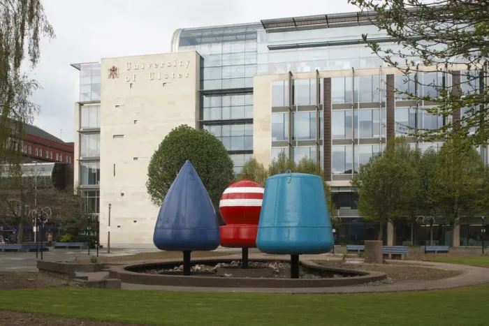 Framed Print : Three Buoys and University of Ulster, Belfast, Northern Ireland, 2010 Framed Print : Three Buoys and University of Ulster, Belfast, Northern Ireland, 2010