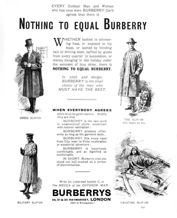 Framed Print : Burberry s, 1909 Framed Print : Burberry s, 1909