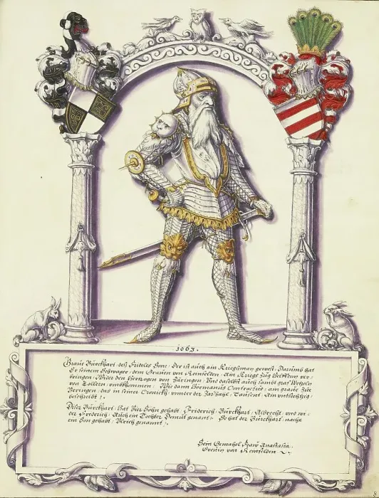 Framed Print : Burckhart Hohenzollern; Chronicle of the Hohenzollern Family, about 1572. Creator: Jorg Ziegler Framed Print : Burckhart Hohenzollern; Chronicle of the Hohenzollern Family, about 1572. Creator: Jorg Ziegler