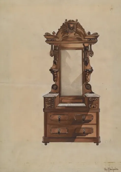 Framed Print : Bureau, c. 1936. Creator: Grace Halpin Framed Print : Bureau, c. 1936. Creator: Grace Halpin