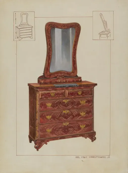 Framed Print : Bureau, c. 1937. Creator: Ernest A Towers Jr Framed Print : Bureau, c. 1937. Creator: Ernest A Towers Jr