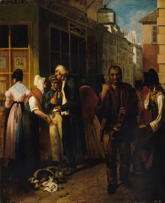 Framed Print : Bureau de la loterie royale sous la Restauration, 1820. Creator: Anonymous Framed Print : Bureau de la loterie royale sous la Restauration, 1820. Creator: Anonymous