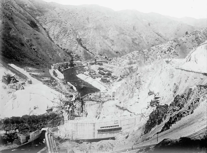 Framed Print : Bureau of Reclamation - Arrowcock [sic] Dam, Boise, Idaho; Showing Tunnel... 1912. Creator: Harris & Ewing. Bureau of Reclamation - Arrowcock [sic] Dam, Boise, Idaho; Showing Tunnel... 1912. Creator: Harris & Ewing
