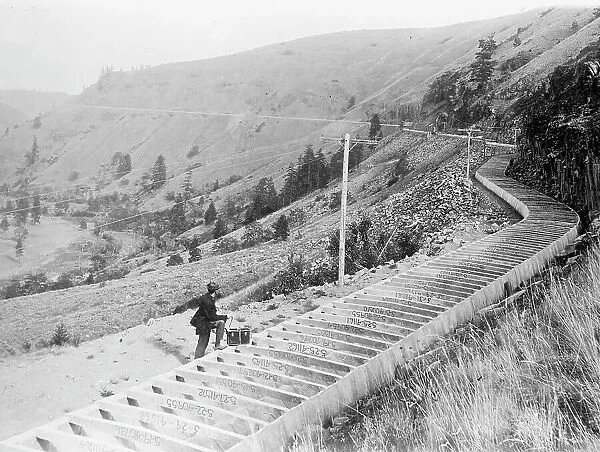 Bureau Of Reclamation - Tieton Canal, Yakima Valley Project, Washington, 12 Miles Long, 1912. Creator: Harris & Ewing. Bureau Of Reclamation - Tieton Canal, Yakima Valley Project, Washington, 12 Miles Long, 1912. Creator: Harris & Ewing