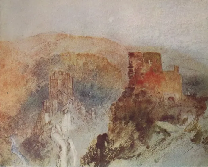 Framed Print : Burg Eltz and Trutz Eltz from the North, 1840. Artist: JMW Turner Framed Print : Burg Eltz and Trutz Eltz from the North, 1840. Artist: JMW Turner
