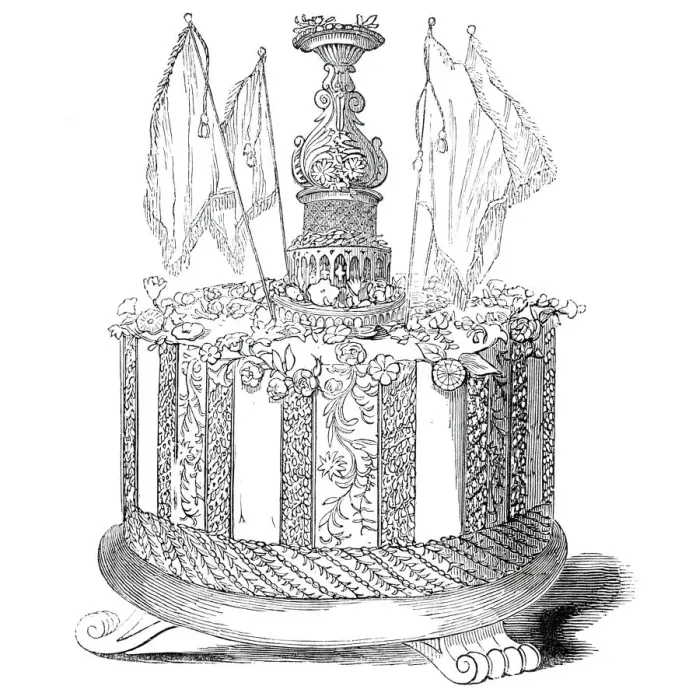 Framed Print : The Burghley Christening Cake, 1844. Creator: Unknown Framed Print : The Burghley Christening Cake, 1844. Creator: Unknown