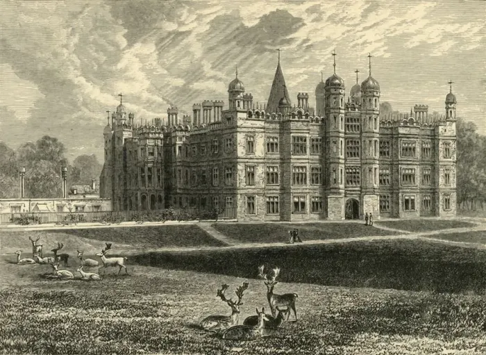 Framed Print : Front of Burghley House, 1898. Creator: Unknown Framed Print : Front of Burghley House, 1898. Creator: Unknown