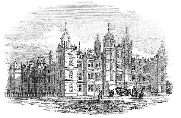 Burghley House - north front, 1844. Creator: W. J. Linton