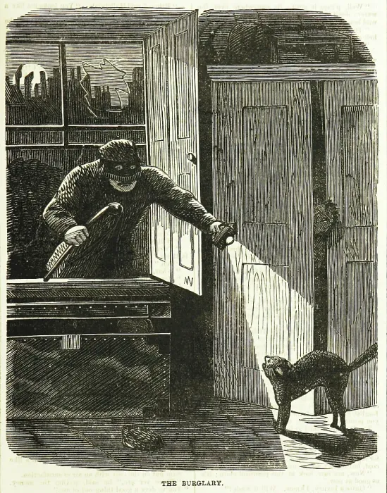 Framed Print : The Burglary, 1866. Creator: Unknown Framed Print : The Burglary, 1866. Creator: Unknown