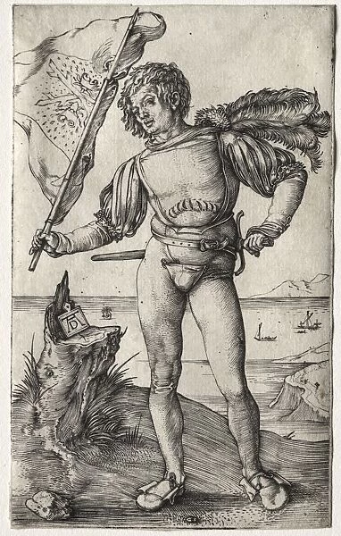 The Burgundian Standard Bearer, c. 1500. Creator: Albrecht Dürer (German, 1471-1528)