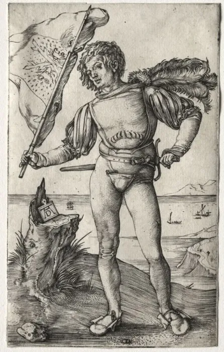 Framed Print : The Burgundian Standard Bearer, c. 1500. Creator: Albrecht Dürer (German, 1471-1528) Framed Print : The Burgundian Standard Bearer, c. 1500. Creator: Albrecht Dürer (German, 1471-1528)