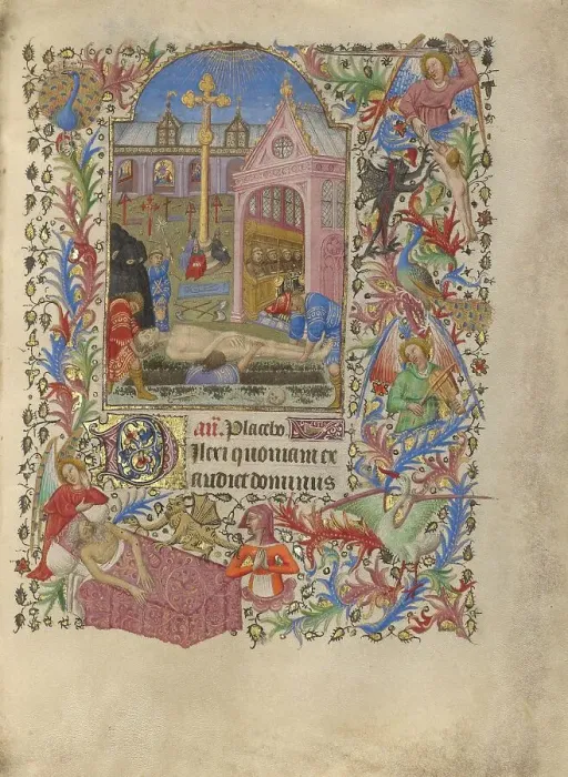 Framed Print : A Burial; Book of Hours, about 1420. Creator: Spitz Master Framed Print : A Burial; Book of Hours, about 1420. Creator: Spitz Master