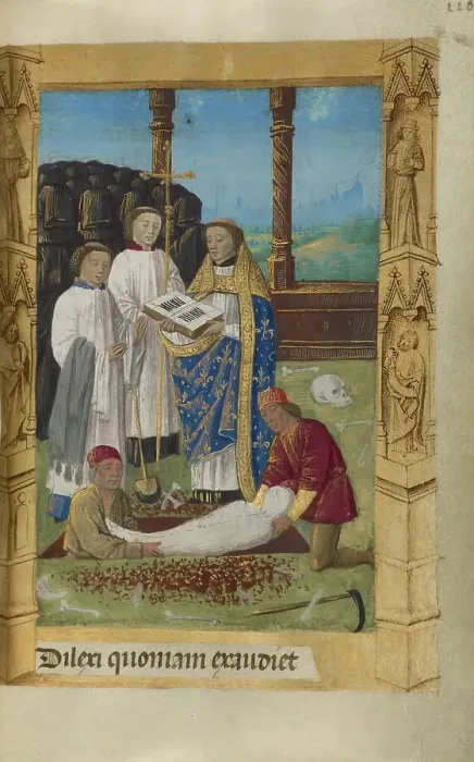 Framed Print : Burial; Book of Hours, 1478. Creator: Master of Guillaume Lambert Framed Print : Burial; Book of Hours, 1478. Creator: Master of Guillaume Lambert