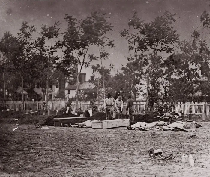 Framed Print : Burial of the Dead, Fredericksburg, 1863. Creator: Andrew Joseph Russell Framed Print : Burial of the Dead, Fredericksburg, 1863. Creator: Andrew Joseph Russell