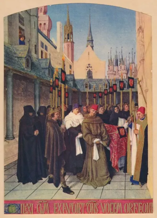 Framed Print : The Burial of Etienne Chevalier, c1455, (1939). Artist: Jean Fouquet Framed Print : The Burial of Etienne Chevalier, c1455, (1939). Artist: Jean Fouquet