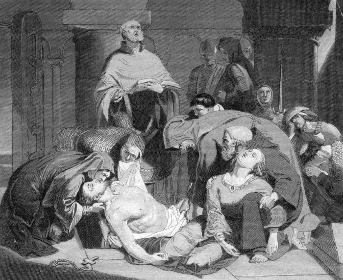 Framed Print : The Burial of Harold at Waltham Abbey, (c1847) Framed Print : The Burial of Harold at Waltham Abbey, (c1847)
