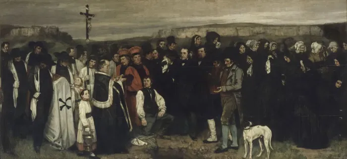 Framed Print : A Burial at Ornans (A Painting of Human Figures, the History of a Burial at Ornans), 1849-1850 Framed Print : A Burial at Ornans (A Painting of Human Figures, the History of a Burial at Ornans), 1849-1850
