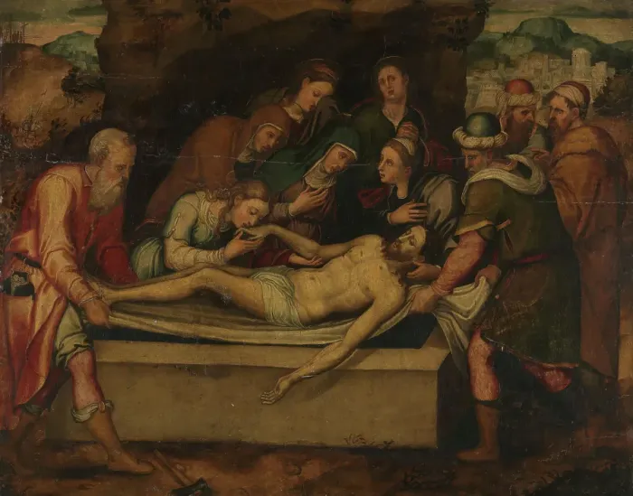 Framed Print : The burial, probably last half of 16th century. Creator: Unknown Framed Print : The burial, probably last half of 16th century. Creator: Unknown