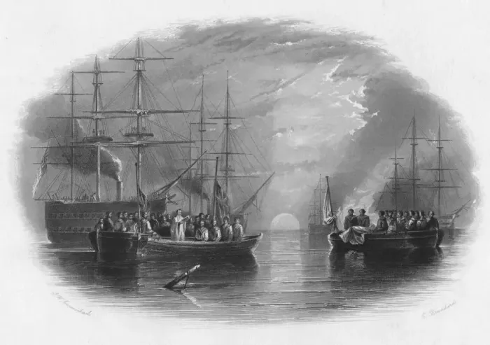 Framed Print : Burial at Sea, c19th century. Artist: Edward Paxman Brandard Framed Print : Burial at Sea, c19th century. Artist: Edward Paxman Brandard