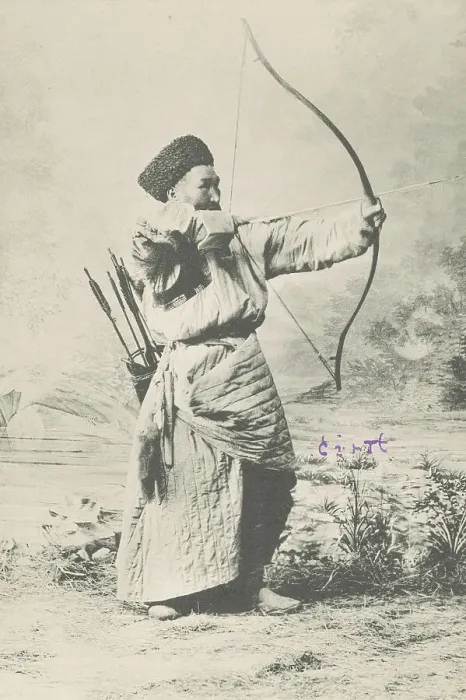 Framed Print : A Buriat Shooting a Bow, 1904-1917. Creator: Unknown Framed Print : A Buriat Shooting a Bow, 1904-1917. Creator: Unknown
