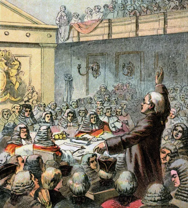 Framed Print : Burke, the Great Orator, 18th century (c1850s) Framed Print : Burke, the Great Orator, 18th century (c1850s)