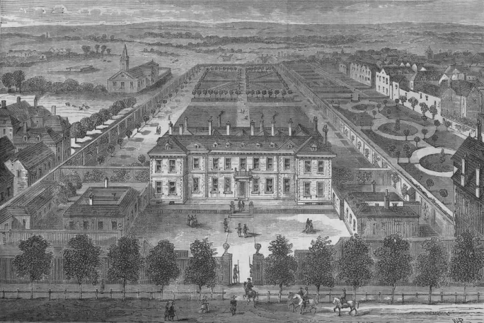Framed Print : Burlington House, Westminster, London, in about 1700, c1875 (1878) Framed Print : Burlington House, Westminster, London, in about 1700, c1875 (1878)