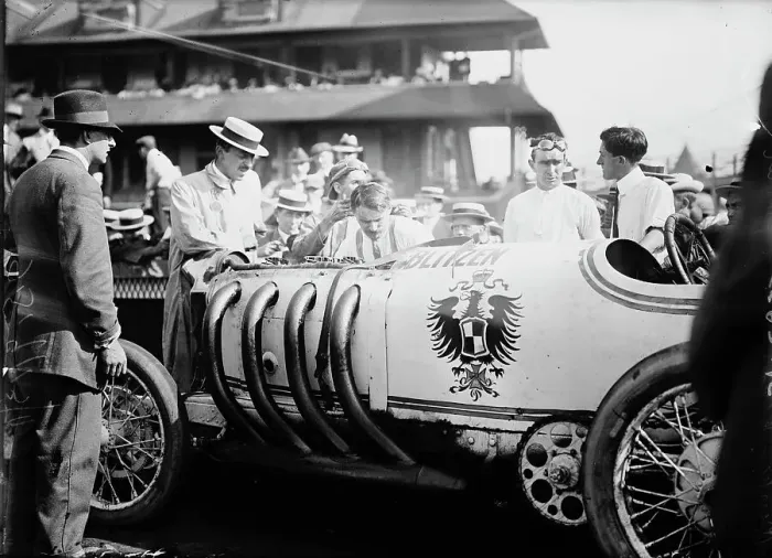 Framed Print : Burman & his Benz, between c1910 and c1915. Creator: Bain News Service Framed Print : Burman & his Benz, between c1910 and c1915. Creator: Bain News Service