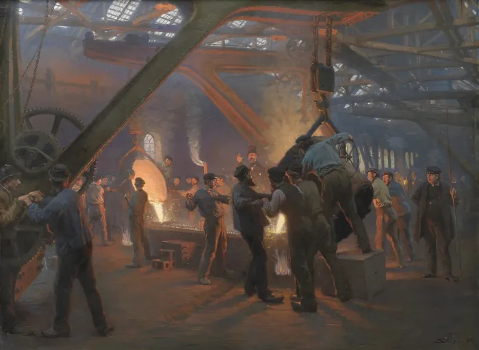 Framed Print : The Burmeister & Wain Iron Foundry, 1885. Creator: Kroyer, Peder Severin (1851-1909) Framed Print : The Burmeister & Wain Iron Foundry, 1885. Creator: Kroyer, Peder Severin (1851-1909)