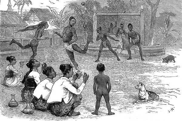 Our Burmese brothers playing football in Mandalay, 1886. Creator: Unknown