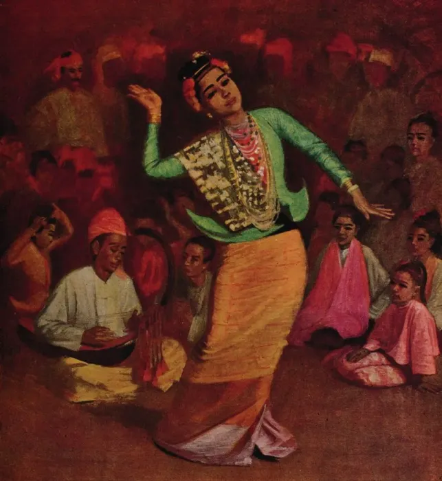 Framed Print : A Burmese Dancing Girl, 1913. Artist: James Raeburn Middleton Framed Print : A Burmese Dancing Girl, 1913. Artist: James Raeburn Middleton
