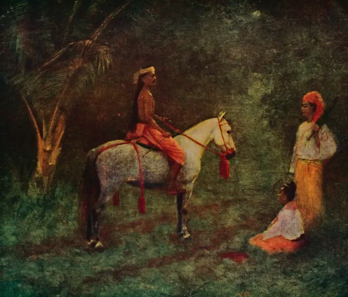 Framed Print : A Burmese Horseman, 1913. Artist: James Raeburn Middleton Framed Print : A Burmese Horseman, 1913. Artist: James Raeburn Middleton