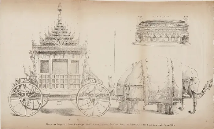 Framed Print : Burmese Imperial State Carriage and Throne, 1825. Creator: Unknown