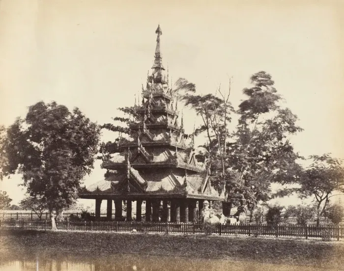 Framed Print : [Burmese Pagoda in the Eden Gardens, Calcutta], 1850s. Creator: Captain R. B. Hill