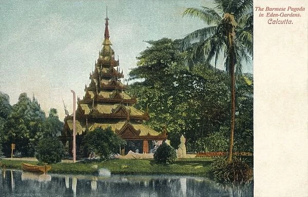 The Burmese Pagoda in Eden-Gardens. Calcutta, c1900