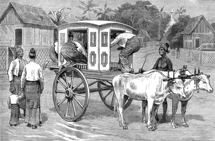 Framed Print : Our Burmese sisters going for an afternoon call, 1886. Creator: Unknown