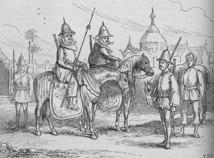 Framed Print : Burmese Soldiers, c1880. Artist: T. S. S Framed Print : Burmese Soldiers, c1880. Artist: T. S. S