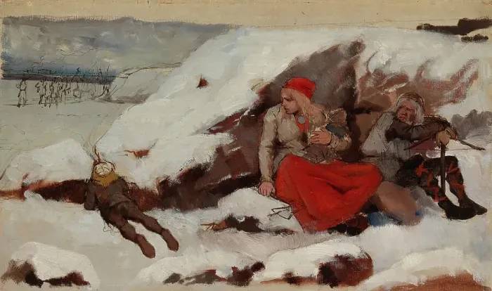 Framed Print : Burned Village, study, 1878-1879. Creator: Albert Edelfelt Framed Print : Burned Village, study, 1878-1879. Creator: Albert Edelfelt