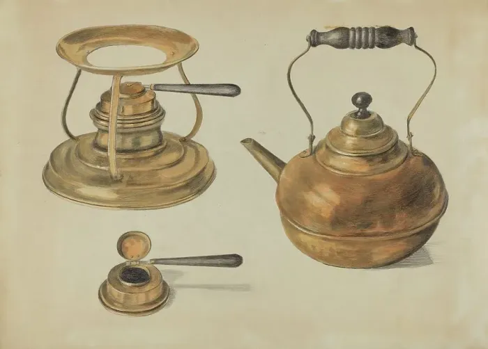 Framed Print : Burner and Kettle, 1935 / 1942. Creator: Edith Magnette Framed Print : Burner and Kettle, 1935 / 1942. Creator: Edith Magnette