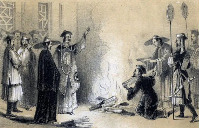 Framed Print : Burning of the Chinese books, 3rd century BC, (1847). Artist: JW Giles Framed Print : Burning of the Chinese books, 3rd century BC, (1847). Artist: JW Giles