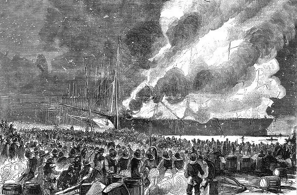 Burning of the Clipper Ship Great Republic, December 27, 1853, 1854. Creator: Unknown