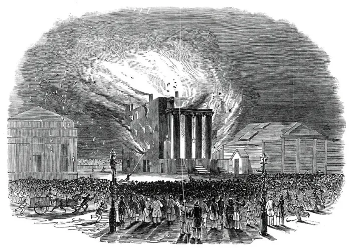 Framed Print : Burning of the Glasgow Theatre, 1845. Creator: Unknown Framed Print : Burning of the Glasgow Theatre, 1845. Creator: Unknown