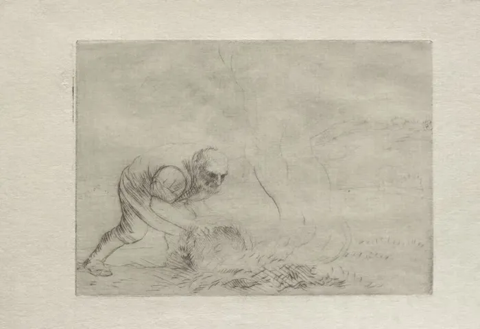 Framed Print : Burning the Grass. Creator: Alphonse Legros (French, 1837-1911) Framed Print : Burning the Grass. Creator: Alphonse Legros (French, 1837-1911)