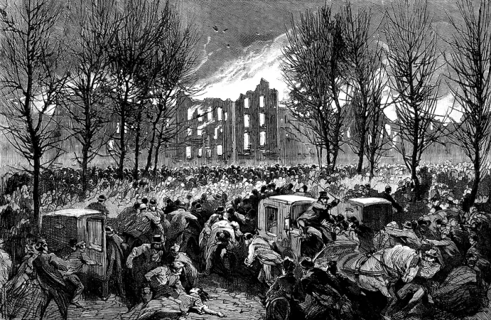 Framed Print : Burning of the Lunatic Asylum at Montreal, Canada, 1890. Creator: Unknown Framed Print : Burning of the Lunatic Asylum at Montreal, Canada, 1890. Creator: Unknown