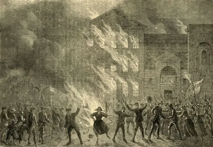 Framed Print : Burning of Newgate, 1780, (c1872). Creator: Unknown Framed Print : Burning of Newgate, 1780, (c1872). Creator: Unknown