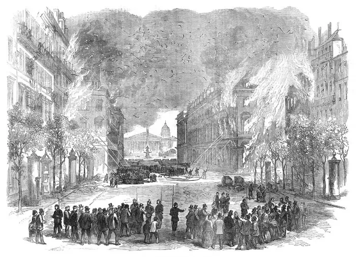 Framed Print : The Burning of Paris: the rue Royale, 1871. Creator: Unknown Framed Print : The Burning of Paris: the rue Royale, 1871. Creator: Unknown