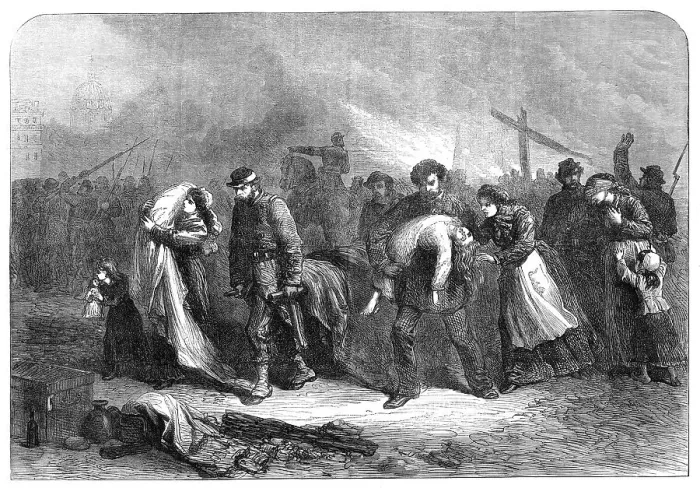 Framed Print : The Burning of Paris: saved from the fire, 1871. Creator: Unknown Framed Print : The Burning of Paris: saved from the fire, 1871. Creator: Unknown