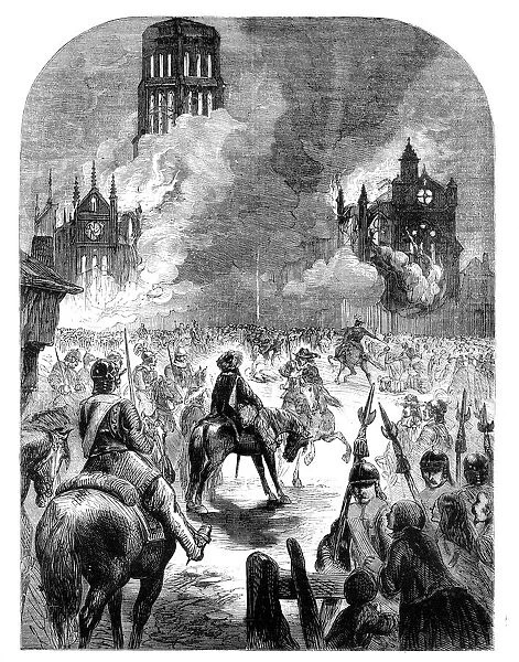 The burning of St Pauls Cathedral during the Great Fire of London, c1902