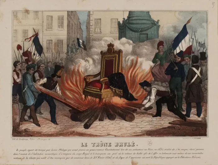 Framed Print : Burning of the throne of the King Louis Philippe on February 25, 1848... ca 1848 Framed Print : Burning of the throne of the King Louis Philippe on February 25, 1848... ca 1848