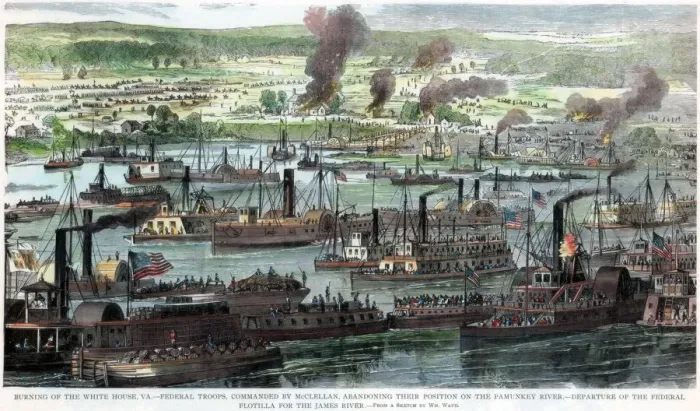 Framed Print : Burning of the White House, Virginia, American Civil War, 26 June 1862 Framed Print : Burning of the White House, Virginia, American Civil War, 26 June 1862