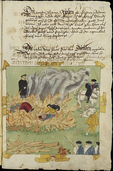 The Burning of three witches in Baden on November 4, 1585